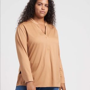 Universal Standard Groove High-Low Pique Tunic - Camel